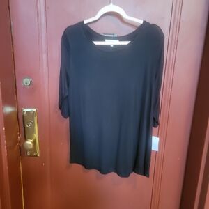 Retrelogy Women's Ruched Longsleeve Black Tunic Size L